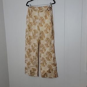 Palm print flowy pant